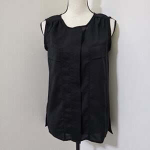 KUT‎ FROM THE KLOTH size Small Sleeveless Snap Button Woven Knit Pleated Top
